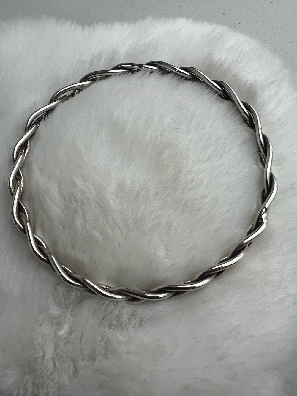 Vintage 1980s Mexican Sterling Silver 925 Twisted Rope Bangle Bracelet